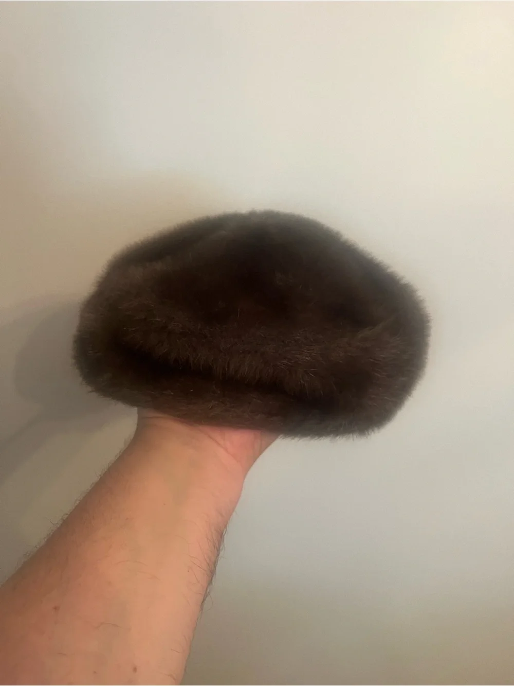 Women’s Hat Classic Plush Fur-like Headband Beret in Dark Brown Stylish Trendy